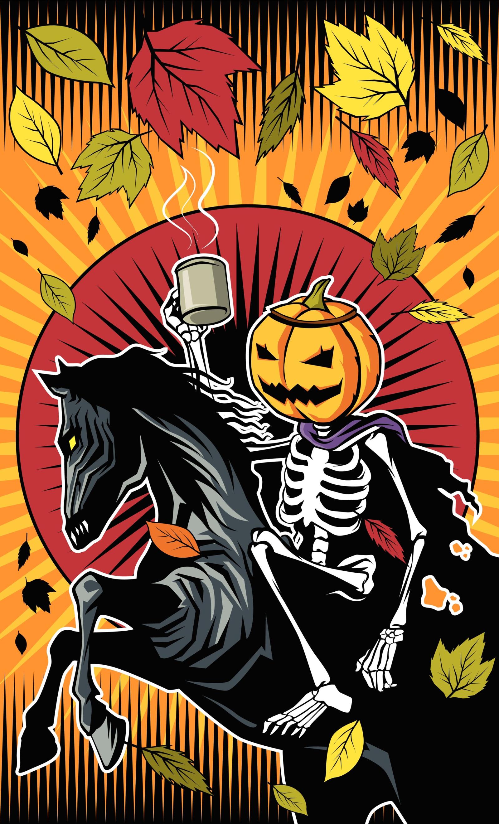 spooky pumpkin-horse